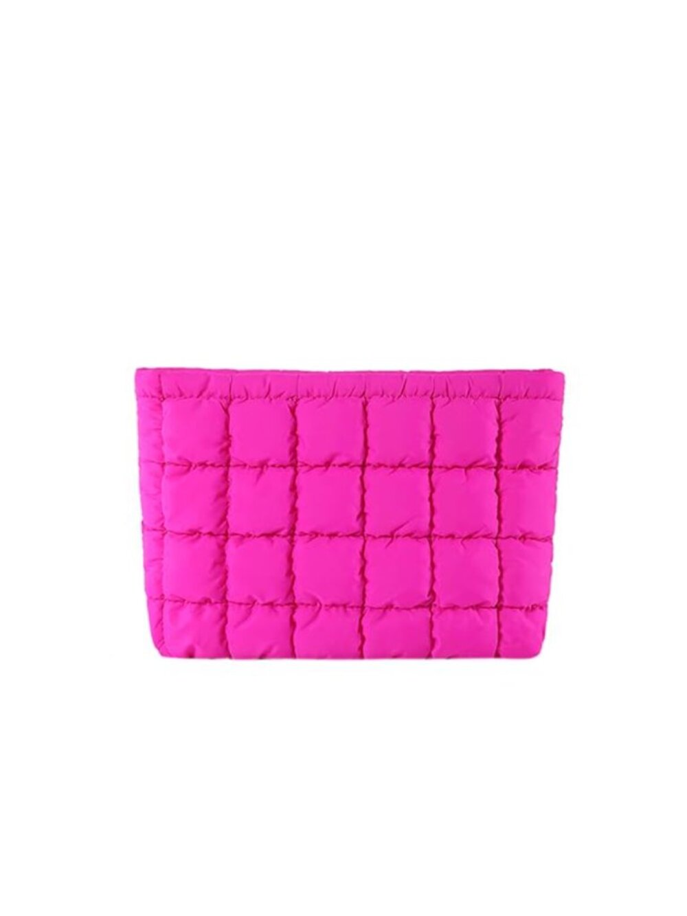 Puffy Quilted Makeup Bag Cosmetic Travel Pouch Zipper Clutch